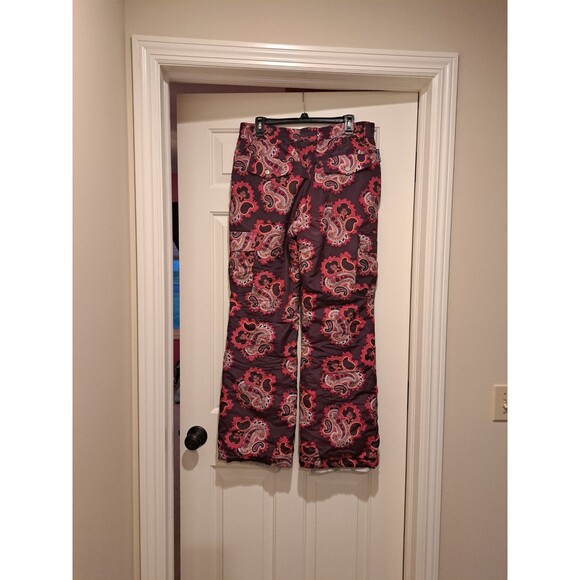 Snozu Glacier Shield Insulation Womens Snow Pants Size M/10 Pink Paisley - Picture 2 of 16